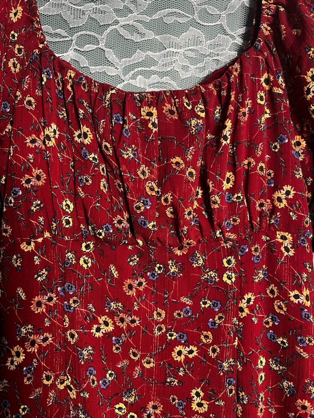 Altar’d State Floral Mini Dress Size Small Cottagecore Y2K Babydoll Dress - Picture 3 of 7